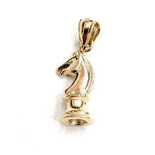 Load image into Gallery viewer, 14k yellow Gold tiny 3D horse chess piece Pendant charm gift fine jewelry 2g
