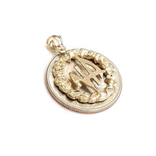 Load image into Gallery viewer, 14k yellow Gold Narcotics Anonymous circle NA Symbol Pendant fine jewelry 3.2g
