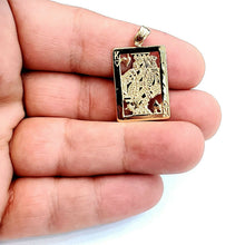 Load image into Gallery viewer, 14k yellow Gold king of heart Pendant playing card gambling fine jewelry 3.2g