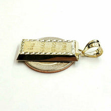 Load image into Gallery viewer, 10k Yellow Gold 999.9 fine gold bar brick bar Pendant charm diamond cut 2.4g