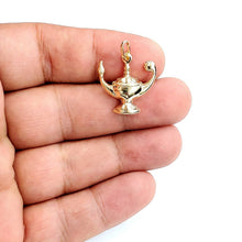 Load image into Gallery viewer, New 14k yellow Gold 3D hollow Genie lamp Aladdin charm pendant fine jewelry 1.8g