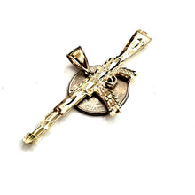 Load image into Gallery viewer, 14k yellow Gold AK-47 machine gun military rifle Pendant charm fine gift 10.1g