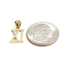 Load image into Gallery viewer, New 14KT Yellow Gold Solid Roman number 9 Pendant charm gift Fine Jewelry 1.2g