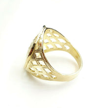 Load image into Gallery viewer, 10k yellow gold the world is yours map globe men's Ring diamond cut Size 11.5