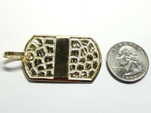 Load image into Gallery viewer, 10k yellow Gold solid men's nugget dog tag Pendant charm fine gift jewelry 8.4g
