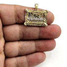 Load image into Gallery viewer, 14k two tone gold last supper pendant charm diamond cut fine gift jewelry 3.1g