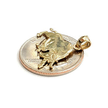 Load image into Gallery viewer, 14k yellow solid Gold taurus bull zodiac Pendant charm fine gift jewelry 1.5g