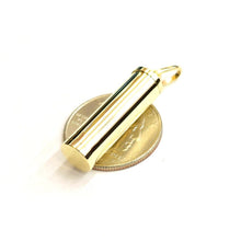 Load image into Gallery viewer, 10k yellow gold 3D Urn pendant For Cremation Ashes Cylinder fine jewelry 6.8g