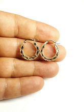 Load image into Gallery viewer, 10K yellow Gold 0.72" 3.5mm Turkish hoop Earrings Round fine jewelry 1.8g