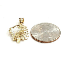 Load image into Gallery viewer, New 14k solid yellow Gold Chief face head Pendant fine jewelry 2.6g