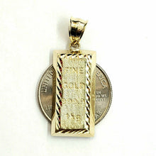 Load image into Gallery viewer, 10k Yellow Gold 999.9 fine gold bar brick bar Pendant charm diamond cut 2.4g