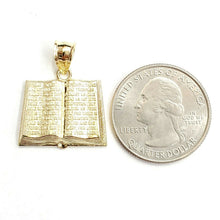 Load image into Gallery viewer, 10k yellow gold lord's prayer book our father bible verse pendant jewelry 2.8g