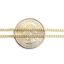Load image into Gallery viewer, New 10K yellow gold 1.8mm thin hollow Cuban chain necklace fine jewelry 1.9g 24"