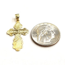Load image into Gallery viewer, Genuine 14k yellow gold Three Bar Russian Pectoral Orthodox cross pendant 1.9g