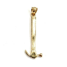 Load image into Gallery viewer, New 14k Yellow Gold 3D Hammer Pendant charm construction tool fine jewelry 2.2g