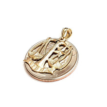 Load image into Gallery viewer, New 14k yellow Gold libra zodiac sign scale Pendant charm gift fine jewelry 1.7g