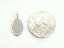 Load image into Gallery viewer, 14k solid white gold oval saint Christopher pendant charm fine gift jewelry 1.6g
