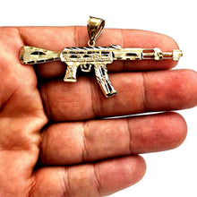 Load image into Gallery viewer, 14k yellow Gold AK-47 machine gun military rifle Pendant charm fine gift 10.1g