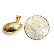 Load image into Gallery viewer, 14k yellow Gold football 3D ball Pendant charm fine sport jewelry unisex 4.4g