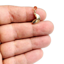 Load image into Gallery viewer, 14k yellow gold Fortune cookie pendant lucky charm gift for her fine jewelry 2g