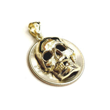 Load image into Gallery viewer, New 14k yellow Gold solid Skull mummy dead Bone Pendant Gift fine jewelry 3.7g