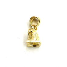 Load image into Gallery viewer, New 14k yellow gold Solid Tiny 3D Bell pendant charm Gift fine jewelry 1.9g
