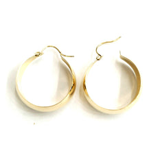 Load image into Gallery viewer, 14k yellow Gold Plain Hoop Earrings Wide Round Shiny fine jewelry for women 5g