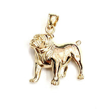 Load image into Gallery viewer, 14k yellow Gold bulldog full body pet animal Pendant charm fine jewelry 4.5g