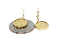 Load image into Gallery viewer, 14k yellow Gold coin Earrings lever Back fine gift jewelry for women 4.3g