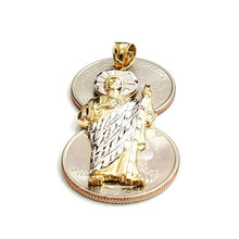 Load image into Gallery viewer, 14k two tone gold saint Jude juda pendant charm fine religious gift jewelry 3.5g