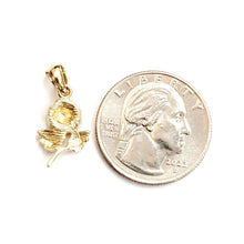 Load image into Gallery viewer, New 14k yellow solid Gold rose flower Pendant charm gift fine jewelry 1.3g
