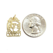 Load image into Gallery viewer, New 14k yellow Gold libra zodiac sign Pendant charm gift fine jewelry 1.2g