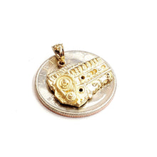 Load image into Gallery viewer, New 14k yellow Gold racing car engine sport Pendant charm gift fine jewelry 3.2g