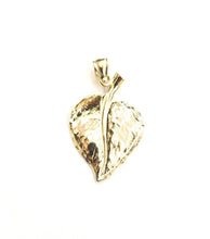 Load image into Gallery viewer, New 14k yellow gold solid leaf pendant charm gift fine jewelry unisex 5.1g
