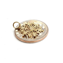 Load image into Gallery viewer, 14k Yellow Gold Winter SnowFlake Pendant charm gift for her fine jewelry 0.8g