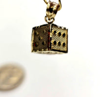 Load image into Gallery viewer, 10k yellow Gold 3D dice Pendant charm gamble Vegas gift sport fine jewelry 2.6g