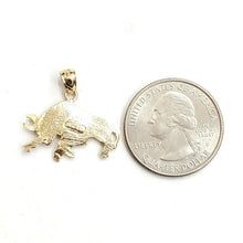Load image into Gallery viewer, 14k yellow solid Gold taurus bull zodiac Pendant charm fine gift jewelry 2.2g