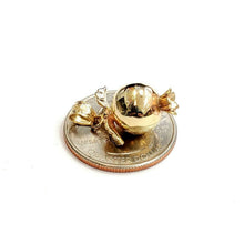 Load image into Gallery viewer, 14k yellow gold 3D pomegranate Granada fruit anar pendant fine jewelry 5.1g