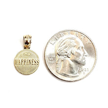 Load image into Gallery viewer, New 14k yellow Gold tiny round seven wishes Happiness Pendant charm jewelry 1.2g