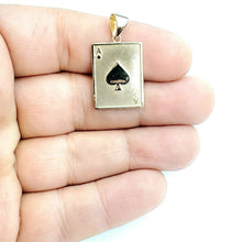 Load image into Gallery viewer, 14k yellow Gold Ace of spade Pendant playing card gambling fine jewelry 2.8g