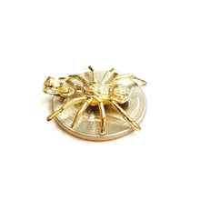 Load image into Gallery viewer, New 14k yellow Gold solid Spider Pendant charm spooky gift fine jewelry 2.9g
