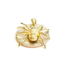 Load image into Gallery viewer, New 14k yellow Gold solid Spider Pendant charm spooky gift fine jewelry 2.9g