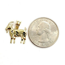 Load image into Gallery viewer, New 10k yellow Gold tiny Goat Pendant charm diamond cut animal fine jewelry 0.9g