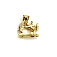 Load image into Gallery viewer, New 14k yellow Gold solid 3D Sewing Machine Pendant Taylor Tool fine jewelry 2g