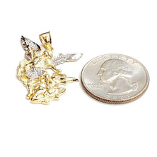 Load image into Gallery viewer, 14k two tone gold saint Michael pendant charm fine religious gift jewelry 3g