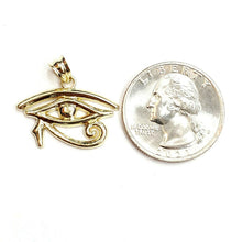 Load image into Gallery viewer, 10k yellow Gold Egyptian eye of Horus protection Pendant fine gift jewelry 1.6g