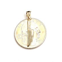 Load image into Gallery viewer, 14k yellow Gold solid 3D kitchen utensil knife Pendant charm fine jewelry 1.1g