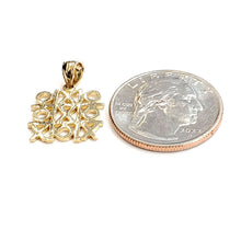 Load image into Gallery viewer, New 14k yellow Gold tic tac toe xoxo Pendant charm game fine jewelry gift 2.1g