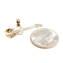 Load image into Gallery viewer, New 14k yellow Gold solid Guitar Pendant gift music instrument fine jewelry 1.7g