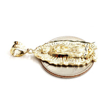 Load image into Gallery viewer, 14k yellow gold virgin Mary Guadalupe pendant diamond cut religious jewelry 3.9g